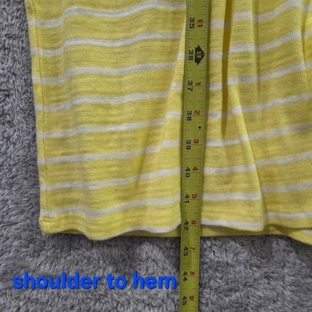 Lane Bryant Dress 26/28 Yellow White Stripe V-Neck Belted T-Shirt Dress Plus NWT - Picture 8 of 11
